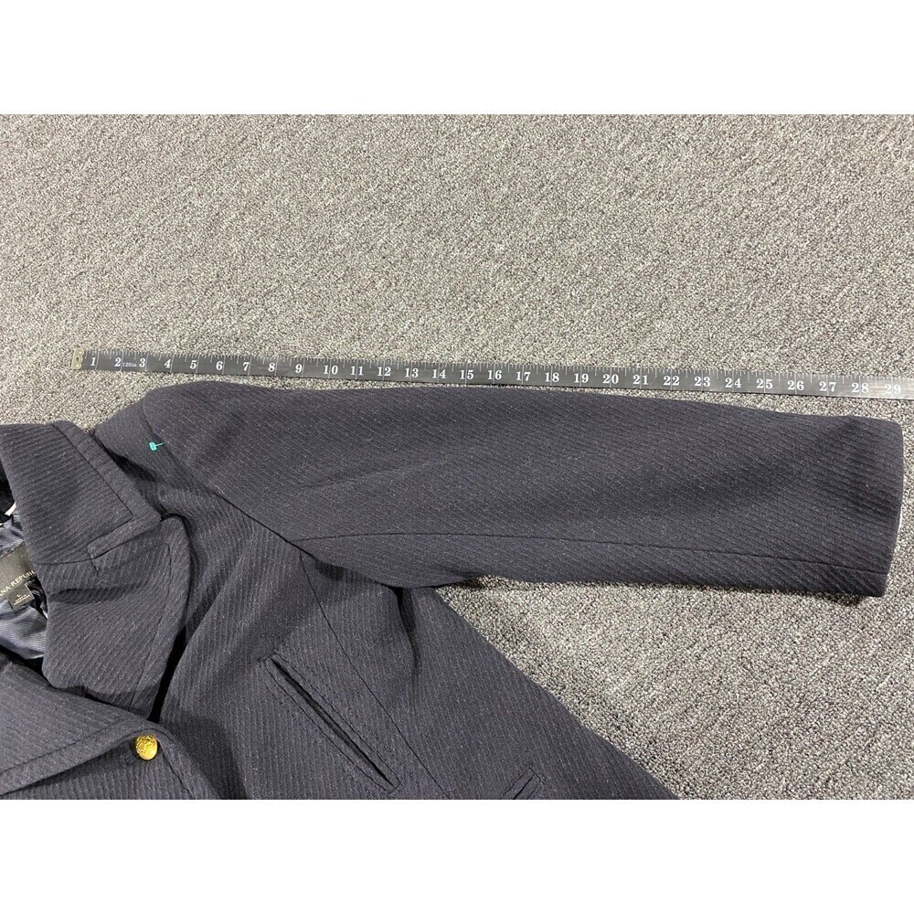 Banana Republic Jacket Womens Large Black Wool Blend Pea Coat Double Breasted - Picture 7 of 12